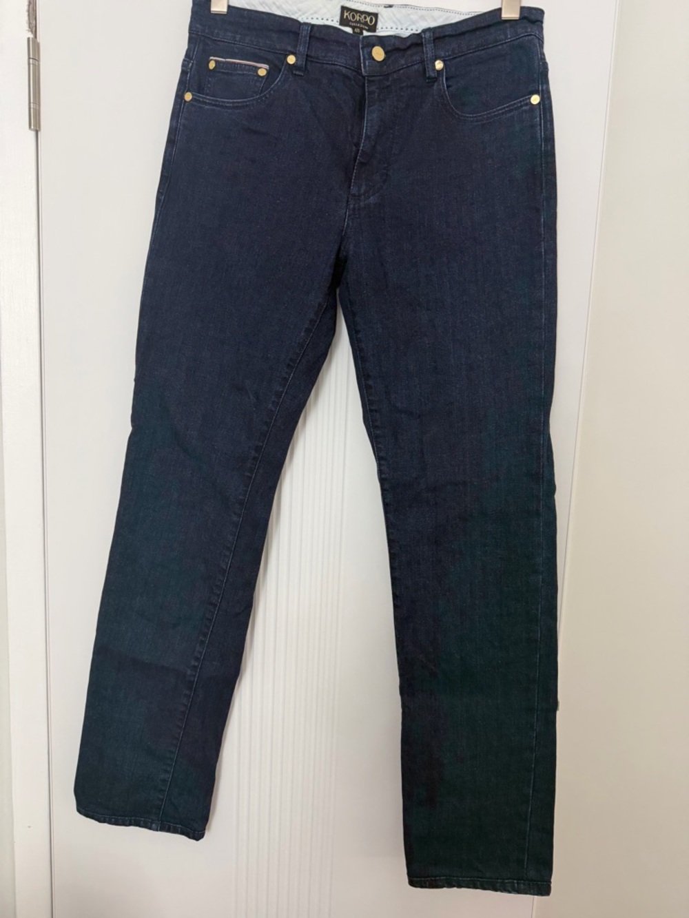 Mens Dark Blue Straight-Leg Jeans